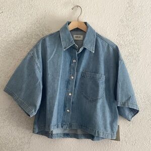 Agolde *Rona Box Light Blue Denim Shirt Size small